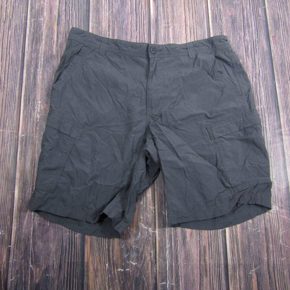 REI Co-op Cargo Shorts Mens 36 Gray Relaxed Fit Nylon Hiking Outdoor 1026-155